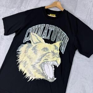 Chinatown Market Graphic T-Shirt Black Dog Print Streetwear Size M Hippop Drill